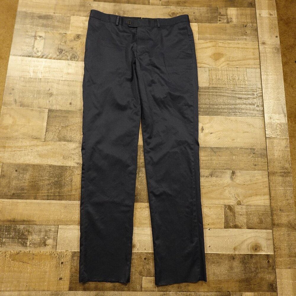 Nordstrom Men’s Shop Travel Cotton‎ Pants Men’s 36W Navy Slim Dress Trousers